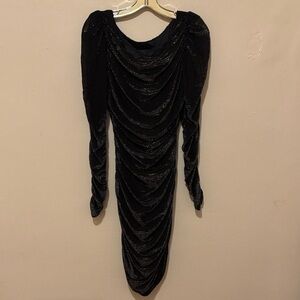 Scarlett Black Shimmer Long Sleeve Dress